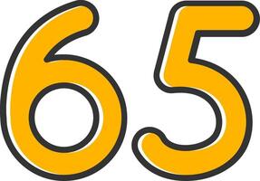 Sixty five Line Filled Slip Icon vector