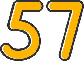 Fifty seven Line Filled Slip Icon vector