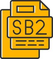 Sb2 File Line Filled Slip Icon vector