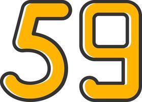 Fifty nine Line Filled Slip Icon vector