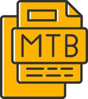 Mtb File Line Filled Slip Icon vector