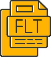 Flt File Line Filled Slip Icon vector
