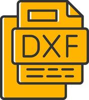 Dxf File Line Filled Slip Icon vector