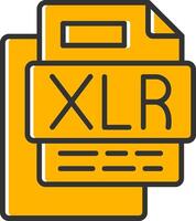 XLR File Line Filled Slip Icon vector