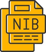 Nib File Line Filled Slip Icon vector