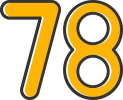 Seventy eight Line Filled Slip Icon vector