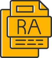 RA File Line Filled Slip Icon vector