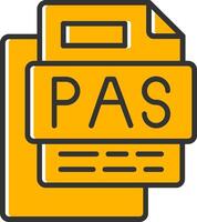 PAS File Line Filled Slip Icon vector
