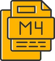 M4 File Line Filled Slip Icon vector