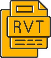 RVT File Line Filled Slip Icon vector