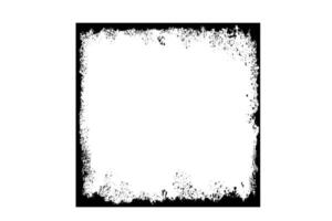 Grunge distressed square frame. Ink empty black border. illustration isolated on white background. vector
