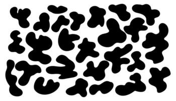Irregular blob shape abstract asymmetric elements. illustration set. vector