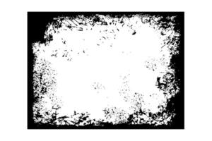 Grunge distressed frame. Ink empty black border. illustration isolated on white background. vector