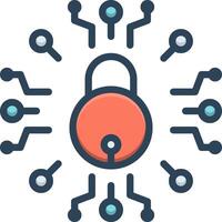 Color icon for secure network vector