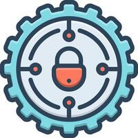 Color icon for encryption vector