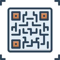 Color icon for qr code vector