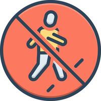 Color icon for not allowed vector
