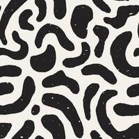 Black and white Spotted Seamless Pattern with grunge effect vector