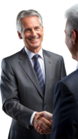 Smiling Businessman Shaking Hands With Colleague During Meeting png