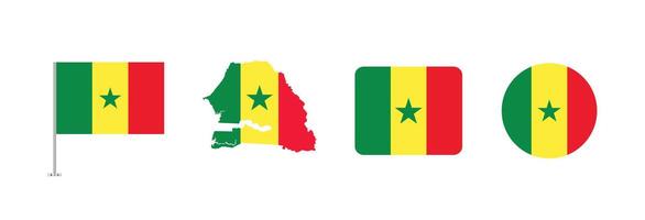 Senegal flag. Set of Senegal Flags Collection. vector