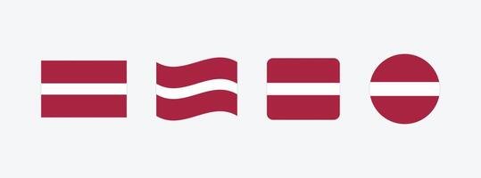 Latvia flag. Set of Latvia Flags Collection. vector