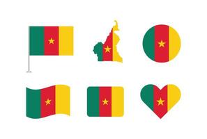 Cameroon flag. Set of Cameroon Flags Collection. vector