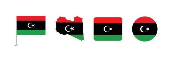 Libya flag. Set of Libya Flags Collection. vector
