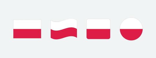 Poland flag. Set of Poland Flags Collection. vector