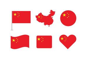 China flag. Set of China Flags Collection. vector