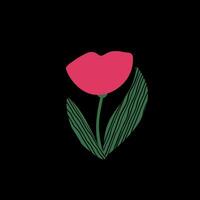 Abstract tulip flower Illustration in a Simple and Modern Style isolated vector