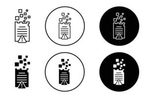 Missing data pattern icon logo collection set vector