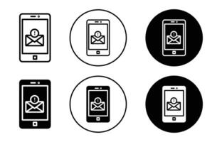 Mobile message notification icon logo collection set vector