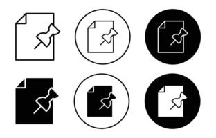 Note paper with pushbutton icon logo collection set vector