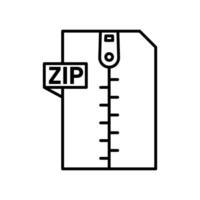ZIP file Icon Outline flat Icon vector