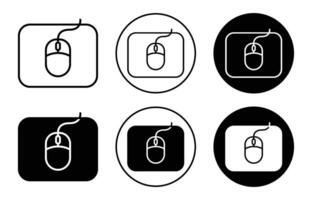 Computer mouse pad icon logo collection set vector