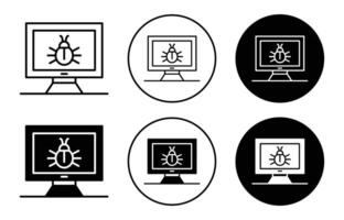 Computer bug icon logo collection set vector