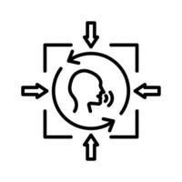 Voice command control Icon Outline flat Icon vector
