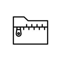 Zip folder icon Outline flat Icon vector