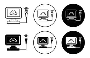 Ultrasonography icon Outline flat Icon vector