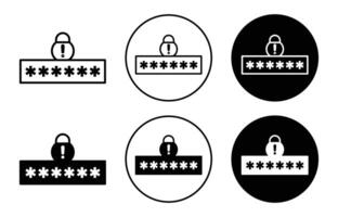 Wrong password code icon logo collection set vector