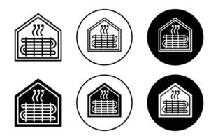Underfloor heating icon logo collection set vector