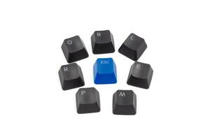 problem word letter keys around with esc or escape for exit smart troble solving concept photo