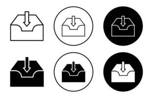Inbox icon Outline flat Icon vector