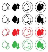 Low and high cholesterol icon Outline flat Icon vector