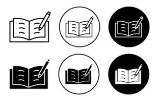 Homework icon Outline flat Icon vector