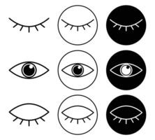 Eyes open and closed icon vector