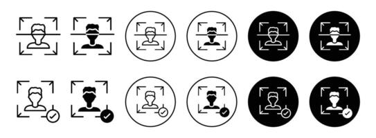 Face ID scanner with check mark icon vector