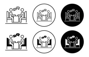 Interview icon Outline flat Icon vector