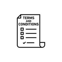 Contract terms and conditions Outline flat Icon vector