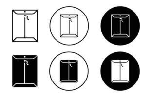 Document envelope icon Outline flat Icon vector
